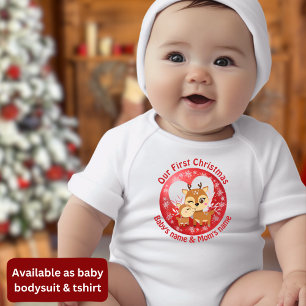 Body Notre premier Noël Ensemble de rennes mignons
