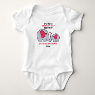 Body Notre première fête des mères adorable éléphant