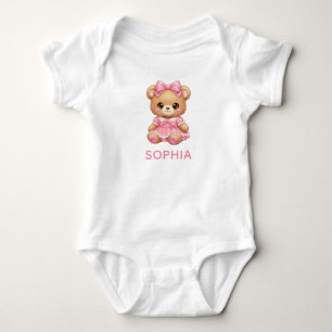 Body Nounours Rose Ours Arc Personalisé