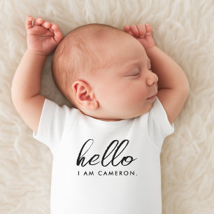 Body Nouveau bébé Faire-part d'arrivée Bonjour Nom