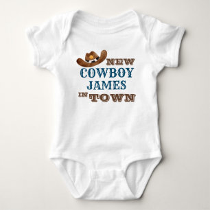 Body Nouveau cowboy en ville nom personnalisé bébé