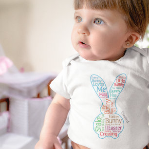Body Nuage de mots graphiques de lapin de Pâques avec n
