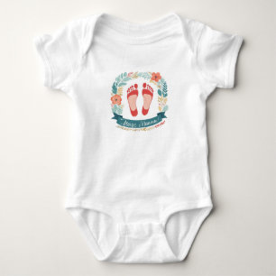 Body Nurse Mamma with Baby Footprints and Floral Frame
