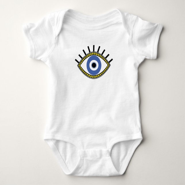 Body Oeil bleu, bonne chance, amulette grecque, oeil ma (Devant)