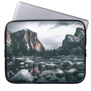 BODY OF WATER AND MOUNTAINS LAPTOP SLEEVE
