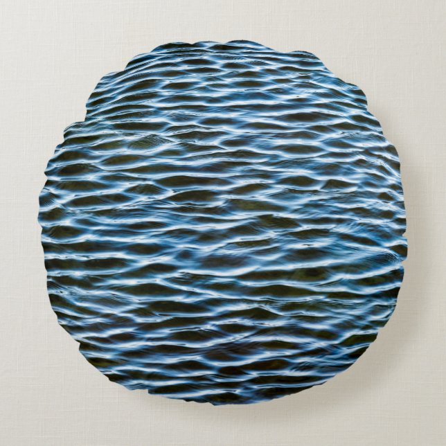 Body of water during daytime round pillow (Front)