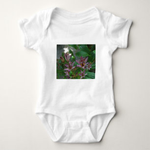 Body Orchidée blanche rayée violette rose comme lys de 