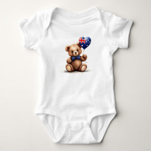 Body ours en peluche & ballon avec drapeau australien.