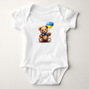 Body ours en peluche & ballon avec le drapeau ukrainien