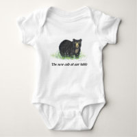 Ours noir en fleurs blanches, vêtements bébé