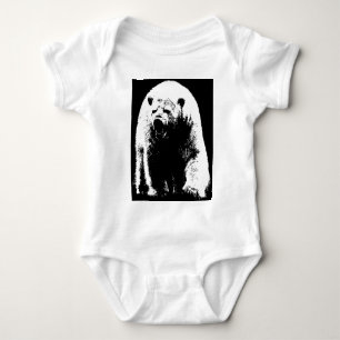 Body Ours polaire noir et blanc Pop Art