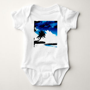 Body Palmier blanc noir bleu Silhouette