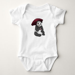 Body Panda à la pluie avec parapluie