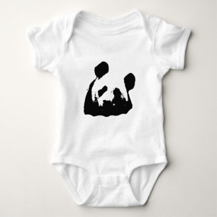 Body Panda d'art noir blanc