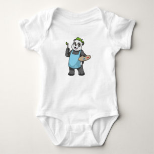 Body Panda en peintre avec pinceau et couleur