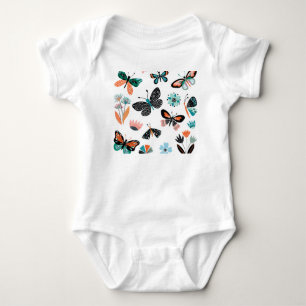 Body Papillons Fleurs : Collection Dessinée à la main