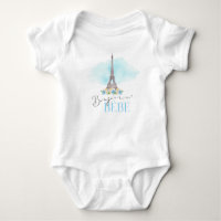 Paris Tour Eiffel Bonjour Bébé Baby Bodysuit