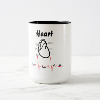 Body Parts -- Human Heart Two-Tone Coffee Mug