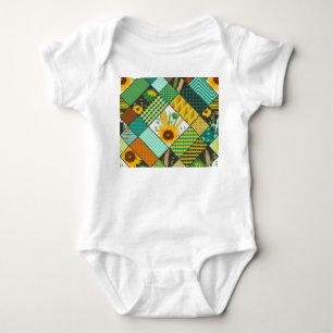 Body Patchwork de céréales, tournesols, motif géométriq