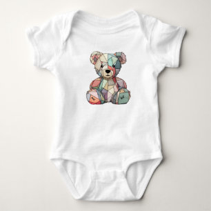Body Patchwork Style bébé Ours et coeur Motif