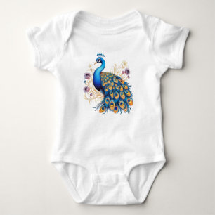 Body Peacock Avec Fleurs Violettes