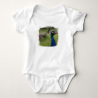 Peacock photo Baby Jersey Bodysuit, Blanc