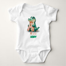 Personalized Baby Bodysuit – A is for Alligator