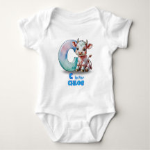 Personalized Baby Bodysuit – C is for Cow