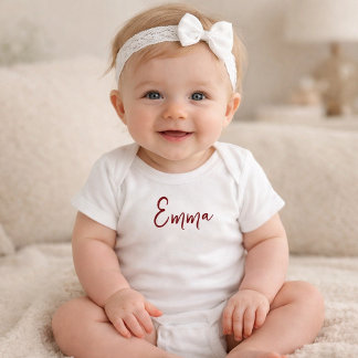 Body Personalized Modern First Name Baby Bodysuit