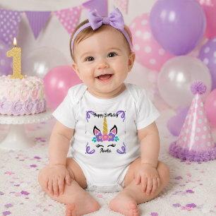 Body personnalisé 'Joyeux Anniversaire Licorne' po