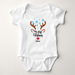 Body Personnalisé Mon premier renne de Noël Corps bébé