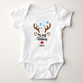 Body Personnalisé Mon premier renne de Noël Corps bébé