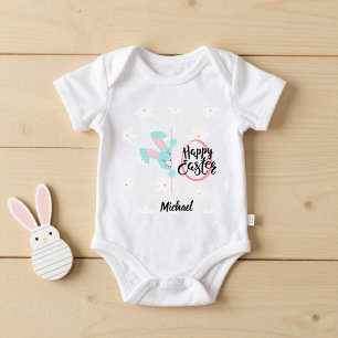 Body personnalisé pour bébé lapin bleu de Pâques
