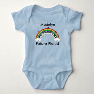 Body personnalisé pour futur pianiste bébé arc-en-