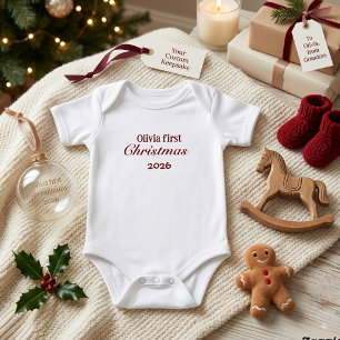 Body personnalisé pour le premier Noël de bébé 202