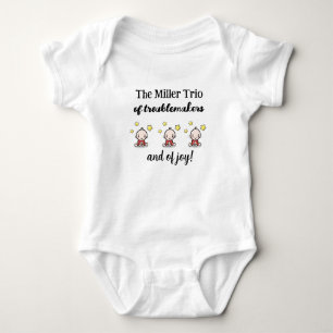 Body Personnalisé Pour Triplets, Triplets Idée Cadeau,