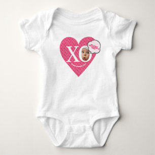 Body Personnalisé rose bébé fille My 1'st valentine's!
