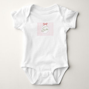 Body Personnalisée Ella Baby Girl Nursery Bow&En vichy