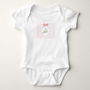 Body Personnalisée Lyla Baby Girl Nursery Bow&En vichy