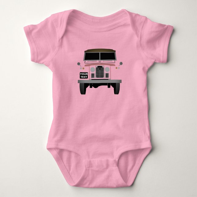 Body Personnaliser Bébé rose doux Top Land Rover (Devant)