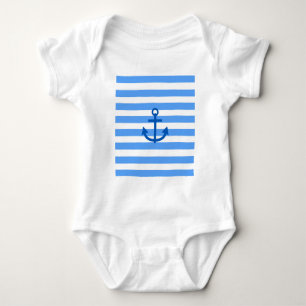 Body Petit capitaine bleu et blanc motif à l'ancre