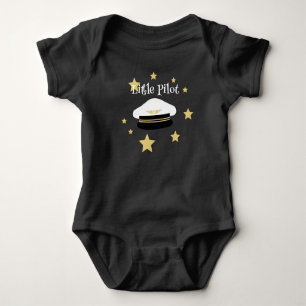 Body Petit casquette de pilote blanc, étoiles d'or, avi