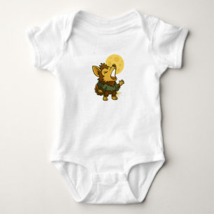 Body Petit loup-garou hurlant sur la lune