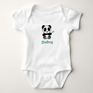 Body Petit Panda mignonne avec bâton en bambou