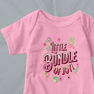 Body Petit paquet de joies roses avec fleurs pour fille