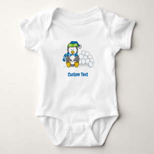 Body Petit pingouin assis avec T-shirt boules de neige
