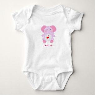Body petit rose mignon baby shower fille éléphant
