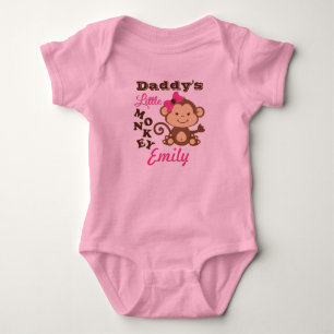 Body Petite combinaison de rose du singe du papa avec