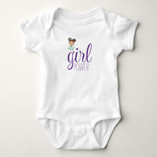 Body Petite fille, fille puissance bébé boiserie blanch