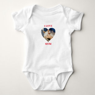 Body Photo de coeur personnalisée I Love Mom Texte pers